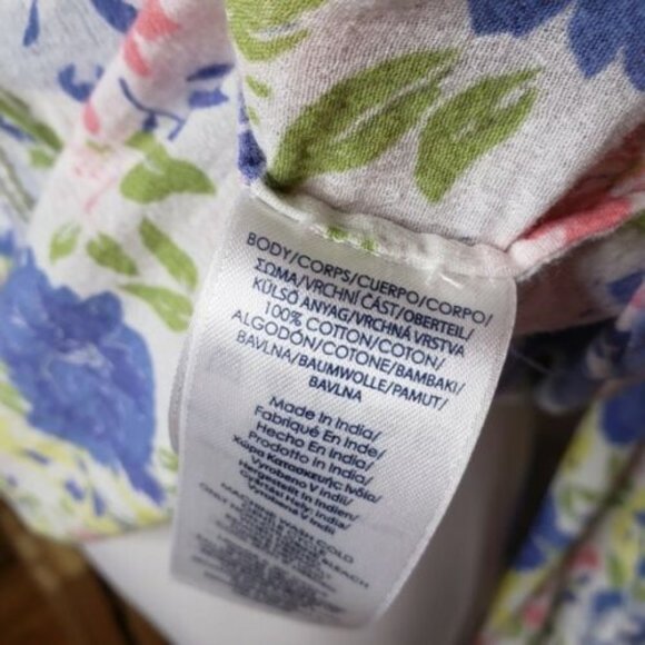 Chaps Tassel Pleated Peasant Tunic Top Belize S - Picture 10 of 10